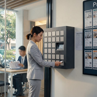 Casier à bagages intelligent assemblé en extérieur avec paiement par carte de crédit pour hôtels, motels, appartements, aéroports – Stockage de bagages en libre-service et écologique