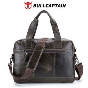 Maletín BULLCAPTAIN de cuero vacuno de primera capa, bolso de mano retro para hombre, bandolera de gran capacidad, bolso informal para computadora, bolso de hombro para hombre - Product Image 5