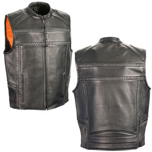 Wholesale <b>Lightweight</b> Breathable Leather Motorcycle Vest for <b>Men</b> – Top Trending Winter Sleeveless Design - Product Image 4