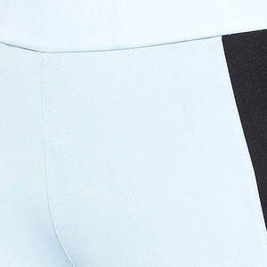 Leggings de sport pour femmes, couleur unie, sans couture, longueur intégrale, avec surpiqûres contrastées, bleu clair, respirant, vêtements de sport - Product Image 6