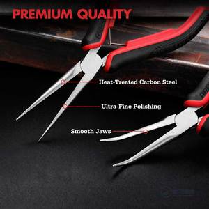 2 Piece 6 Inch Stainless Steel Mini Long Nose Bent Needle Nose <b>Pliers</b> <b>Set</b> Jewelry Making Wire Wrapping Bending Grip Tools - Product Image 6