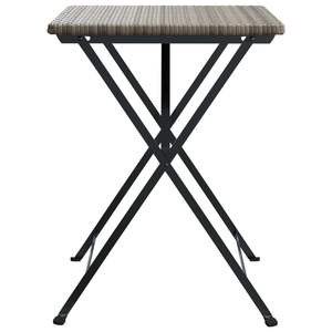 Mesa de Bistro Plegable Compacta en Ratán PE Gris y Acero con Recubrimiento en Polvo, Mesas para Exteriores - Product Image 4