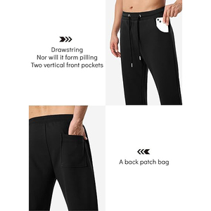 Pantalon de jogging décontracté pour homme en coton gris léger et respirant, taille élastique avec cordon de serrage, poches latérales, idéal pour l'automne - Product Image 3
