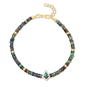 <b>BRACELET</b> - KITE OPAL <b>CHARM</b> PLAIN BEADED synthetic opal <b>charm</b> <b>bracelet</b> natural opal <b>bead</b> <b>bracelet</b> glass <b>bead</b> opal <b>bracelet</b> stain - Product Image 6