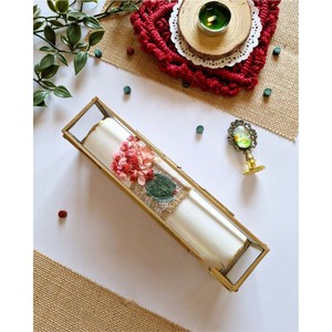 Luxury Brass Glass Scroll Box for Wedding Invitations, Elegant Clear Scroll Packaging Case, Vintage Keepsake Display <b>Holder</b> Box - Product Image 1