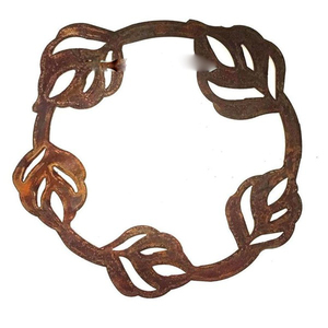 Couronne de Noël décorative à suspendre, design en forme de feuille arrondie, vierge pour sublimation, avec finition dorée et personnalisée - Product Image 2