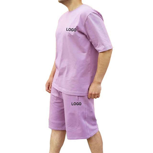 Ensemble T-shirt et short décontracté respirant pour homme, service OEM personnalisé, polyester et coton, tenue d'été - Product Image 6