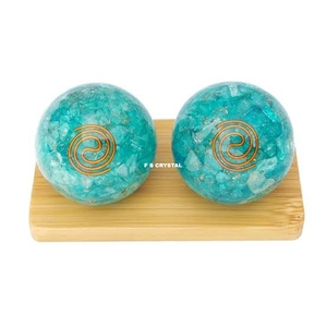 Semi Precious Stone Crafts Aquamarine Orgone Ball Handmade Portable Wholesale Gemstone <b>Sphere</b> Buy From F S <b>CRYSTAL</b> - Product Image 1