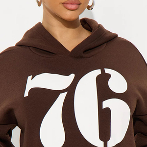High Quality Custom Breathable Heavyweight <b>White</b> 500 Gsm Cotton Fleece Puff Printing Pullover Women's <b>Hoodie</b> - Product Image 6