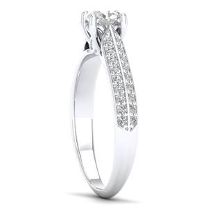 Bague de fiançailles REYES en moissanite de 0,76 carat, taille ronde, design original, en argent sterling 925, bijoux fins pour cadeaux de mariage - Product Image 3