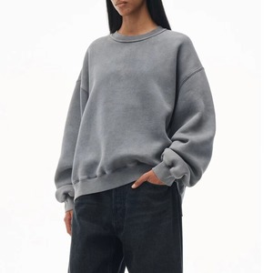 Custom Women Sweatshirt Logo Pullover Casual Streetwear Wholesale OEM Private Label Bulk Order <b>Winter</b> <b>Top</b> Solid Color 100% - Product Image 3