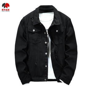 Veste en jean personnalisée de qualité supérieure pour hommes, fermeture à boutons avec logo personnalisé, design ODM - Product Image 2
