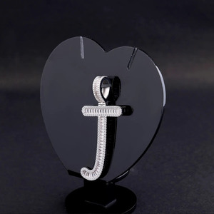 Colgante de Letra J con Diamantes Moissanite, Plata de Ley 925, Bañado en Rodio, Estilo Hip Hop, Joyería para Uso Diario - Product Image 5