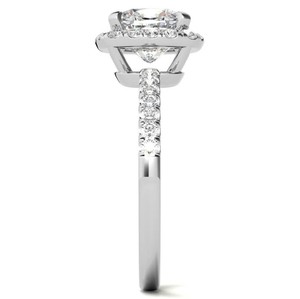 Anillo de Moissanita con Corte Cojín, Plata de Ley 925, Bañado en Oro Blanco, Engaste de Garras, Certificado, Elegante, para Compromiso, Boda, Aniversario - Product Image 3