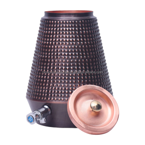 Dispensador de agua de cobre puro 100% para encimera Ayurveda de calidad superior de estilo único con tapa de latón y grifo de acero para el hogar - Product Image 6