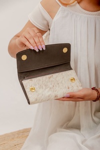 Bolso de mano Vintage de lujo para mujer, billetera de cuero genuino para mujer, longitud larga, característica delgada, lona, venta al por mayor, tarjetero - Product Image 3