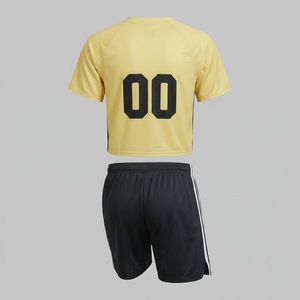 Custom Yellow Soccer Jersey <b>Shorts</b> Set Sublimation Print Breathable Polyester Adult Unisex Sportswear Uniform - Product Image 6
