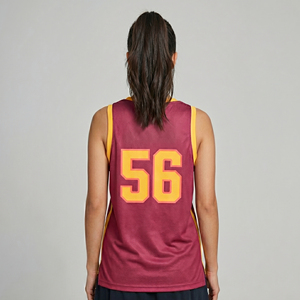 Camiseta de Baloncesto sin Mangas para Mujer, Logotipo Personalizado, Jersey de Baloncesto para Dama, Jersey de Baloncesto con Cuello en V para Mujer - Product Image 2