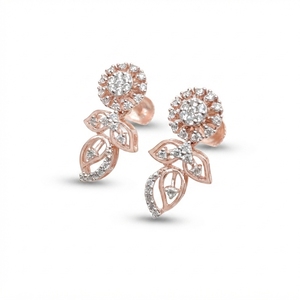 Women's Round Brilliant Cut Lab Grown Diamond <b>Stud</b> <b>Earrings</b> | 9K Rose Gold | IGI Certified | Wedding & Party Gift - Product Image 4