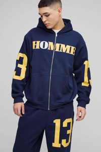 Conjunto Deportivo de 2 Piezas para Hombre, Chaqueta con Capucha y Pantalones Jogger, Color Azul Marino, Talla Grande, con Logotipo Personalizado de la Mejor Calidad - Product Image 6