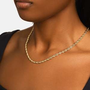 Women's Gold Plated 925 Sterling Silver <b>Rope</b> <b>Chain</b> Hiphop Necklace Minimalist Everyday Wear - Product Image 2