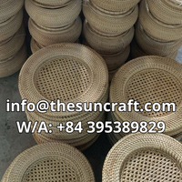 Alas Meja Rotan Mewah Anyaman Tangan untuk Dekorasi Rumah Desainer, Bahan Alami Berkelanjutan