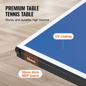 Foldable Indoor <strong>Table</strong> Tennis Game <strong>Table</strong> with Clamp Net Portable <strong>Ping</strong> <strong>Pong</strong> <strong>Table</strong> - Product Image 3