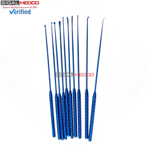 Micro-curette manuelle de précision 21 cm en acier inoxydable pour micro-chirurgie, micro-spatule dissection, micro-crochet pour nerfs et vaisseaux - Product Image 6