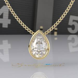 Octagon Cut Lab Grown Moissanite Pendant 14K Solid Gold Certified Christian Party Necklace Unisex - Product Image 1