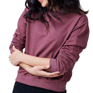 เสื้อสเวตเตอร์ถักแขนยาวคอกลมสำหรับผู้หญิง สีทึบ สีเบอร์กันดี ใส่ได้ในฤดูใบไม้ร่วง ทรงปกติ ระบายอากาศได้ดี สไตล์ลำลอง - Product Image 4