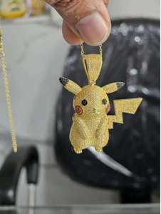 Porte-clés Pikachu Pokémon, pendentif en argent 925, pendentif personnage de dessin animé, figurine mignonne Psyduck Squirtle, pendentif pour sac à dos - Product Image 4