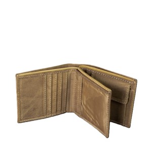 Camel Genuine Leather Men Wallet Vintage <b>Bifold</b> Compact Card Case Cash Slot Flap Photo ID Holder Snap Button Coin Pocket <b>Purse</b> - Product Image 5