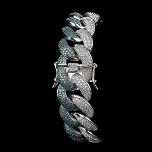 Collier chaîne cubaine hip-hop pour homme en argent 925 plaqué, serti de moissanite micro-pavée, coupe brillante ronde, pour usage quotidien - Product Image 4