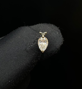 Contemporary 14K Gold Pear Moissanite Fish Earrings Dainty Solid Gold Stud <b>Jewelry</b> With Lab Grown Diamond <b>Inspired</b> Brilliance - Product Image 2