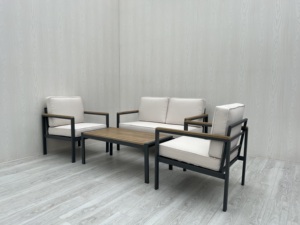 Ensemble de canapés d'extérieur en aluminium de haute qualité, design moderne et contemporain, avec coussins, pour mobilier de jardin et salon - Product Image 3