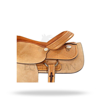 Selle Western en cuir avec arceau en bois pour l'équitation - Équipement équestre