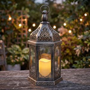 Luxurious Handmade Durable Eco-Friendly Waterproof Portable Decorative Metal Candle Lantern Holders Trendy Home Decor for Easter - Product Image 1