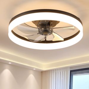 Ventilatore da soffitto a basso profilo da 20FT con luce, 6 velocità, LED dimmerabile, controllo tramite App e telecomando, corpo in compensato - Product Image 1