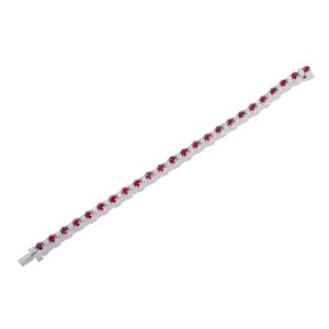 Pulsera de Diamantes Cultivados en Laboratorio Color Sangre de Pichón, Oro de 14K, Certificación IGI, Regalo para Boda, Compromiso o Fiesta - Product Image 3