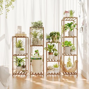 Wholesale Vintage-Style Cedar <b>Wood</b> Slat Plant Stand - Weathered Brown - Product Image 3