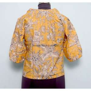 ชุดเดรสลำลองผ้าฝ้ายแท้สำหรับผู้หญิง ลายดอกไม้ แขนพอง แต่งพู่ ด้านหน้ามีเชือกผูก - Product Image 6