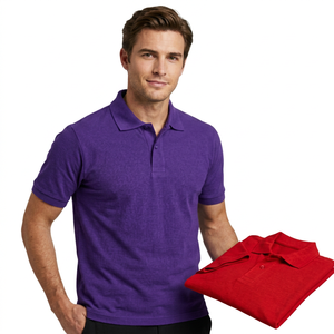 Camiseta de Manga Corta para Hombre, Color Morado, Estilo Casual, Tejido de Algodón Transpirable, Corte Regular, Antiarrugas, Diseño con Flecos, Marca ROLEIN - Product Image 2