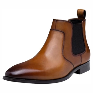Men's Brown Leather Shoes Genuine Leather British Style High-end Burnished Finish Business Formal Wedding Groom Shoes - Product Image 3