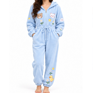 Combinaison en polaire pour femme, tenue confortable en une seule pièce pour l'hiver - Product Image 5
