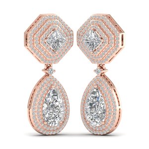 REYES Pendientes Colgantes de Plata de Ley 925 con Moissanita Certificada GRA, Joyería Fina para Regalo de Boda para Mujer - Product Image 1