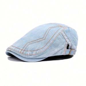 Casquette de baseball en jean bleu délavé style rétro, casquette plate, casquette Ivy, béret, casquette de sport pour femmes et hommes, tenue décontractée d'extérieur pour le printemps - Product Image 5