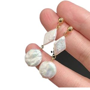 Pendientes de Perlas de Agua Dulce Estilo Barroco Alien, Joyería Zhuji, Elegantes y de Alta Gama, Plata Pura, Lujosos y con Estilo - Product Image 5