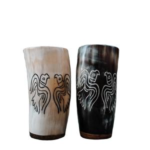 Juego de vasos de cuerno de copas de cuerno natural hechos a mano para vasos de bebida de estilo vikingo Ale Mead para decoración de Bar de Artisan Craft - Product Image 1