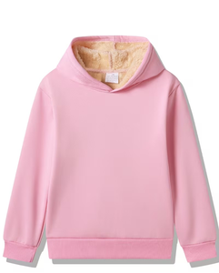 Pink Boys Hooded Fleece Sweatshirt Casual Breathable Eco-Friendly Lined Long Sleeve Winter Wear - Product Image 2