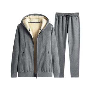 Survêtements de haute qualité, ensemble jogging deux pièces uni, sans motif, pour hommes - Product Image 5